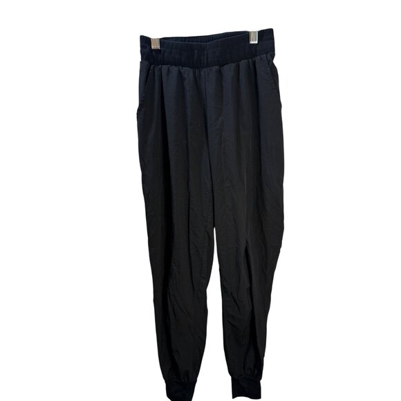 Free People Black Elastic Waist Jogger Pants With Pockets & Ribbed Cuffs - Picture 6 of 10